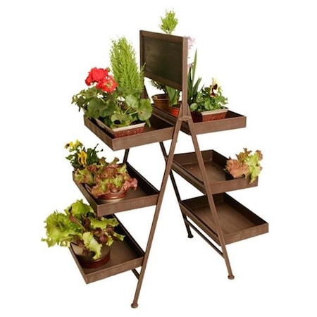 Wald Wald FL5018 Six Shelf Folding Metal Display With Chalkboard FL5018